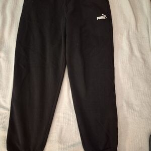 Puma  Black Jogger Sweatpants with White Logo